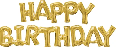 Produktbild von amscan Folienballon Happy Birthday gold 2 Teile