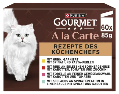 Immagine prodotto di Cibo umido per gatti Gourmet A la Carte, mix di varietà, confezione da 60 (60 x 85 g)