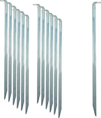Produktbild von ToCi 12 x Zelt-Heringe | Stahl verzinkt 22 cm lang | lange und robuste Zelthaken Erdnägel für Camping und Outdoor | Sandheringe mit V-Profil