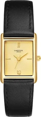 Produktbild von Glanzstücke München Armband-Uhr gelbgold Echtleder schwarz 10130057