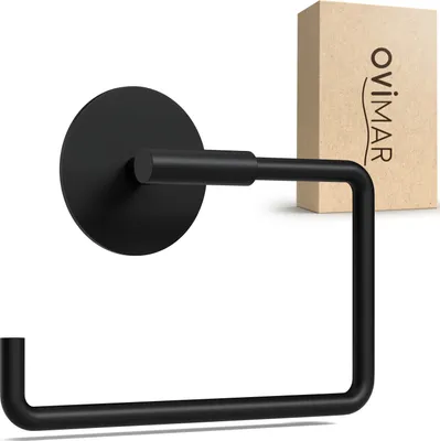 Produktbild von Schwarze Edelstahl-Toilettenpapierhalterung selbstklebend