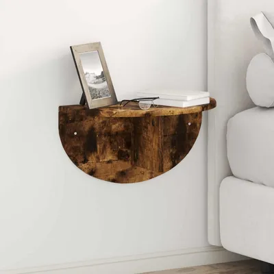Produktbild von "Schlussverkauf" Wandregal 2 Stück - Wohnzimmer Hängeregal - Schwebende Regale - Geräucherte Eiche 48x24x24 cm Holzwerkstoff  C14856