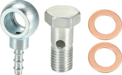 Image de 12mm Diamètre M12x1.5 Voiture Banjo Raccord Adaptateur avec Rondelles - 4 pcs