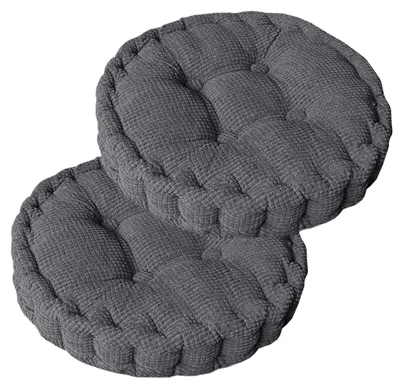 Productafbeelding van Zitkussens 40 x 40 cm, set van 2, donkergrijs, katoen, voor binnen en buiten