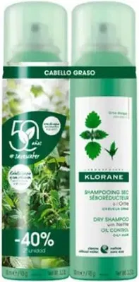 Image de Klorane Shampooing sec purifiant à l'ortie 2x150ml