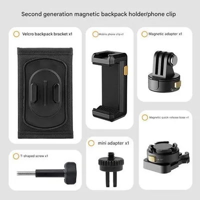 Produktbild von Klittenbandrugzakcliphouder für Action-Kameras, magnetisch, schnell zu öffnen.