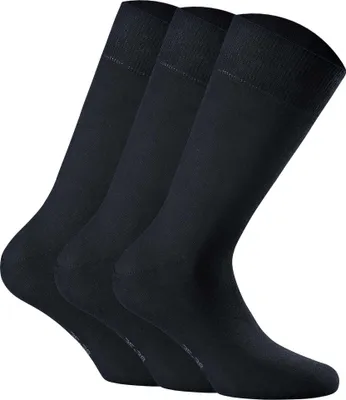 Produktbild von Rohner Uni Socken, 3er Pack - Baumwolle II, Kurzsocken, Basic, einfarbig Marine 43-46 (8.5-11 UK)