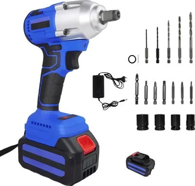 Image de Clé à chocs sans fil 1/2" – 21 V – couple de 420 Nm – clé électrique 3 en 1 – avec 2 batteries 6,0 Ah et chargeur