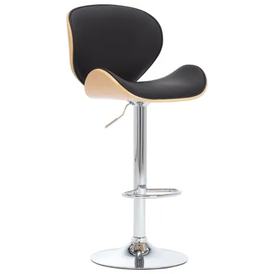 Productafbeelding van Barstoel van zwart polyurethaan, afmetingen 50 x 95-116 x 51 cm