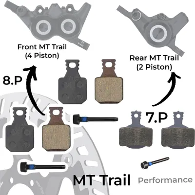 Produktbild von Magura MT Original Fahrrad MTB Bremsbeläge Trail MT Set 8.P+7.P Performance Grau