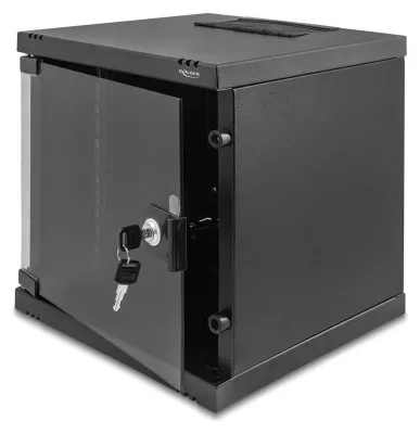 Immagine prodotto di DELOCK 10" Netzwerkschrank 6 HE mit Glastür tiefe 240mm sw