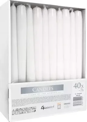 Produktbild von Kegelkerze weiß - Set à 40 Stk