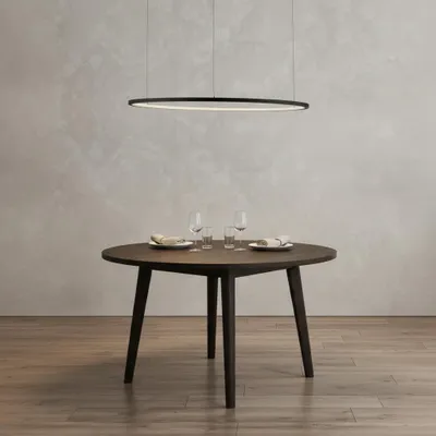 Productafbeelding van Ronde hanglamp Tarquin zwart Ø 80cm, AI-gegenereerde afbeelding