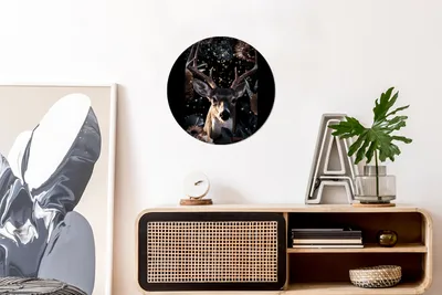 Produktbild von MuchoWow® - Wand Bild - Wohnzimmer - Runde Bilder - Alubilder - Kunst für zu Hause - Aluminium - Wanddekoration