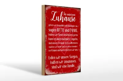 Produktbild von Holzschild Spruch 20x30cm Zuhause sind wir eine Familie
