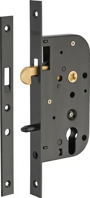 Image de Boitier de serrure encastrable à crochet pour porte coulissante, axe 50mm, bouts carrés - THIRARD