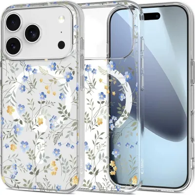Produktbild von Tech-Protect Flexair Magsafe Case für Iphone 17 Pro Max - Gänseblümchen mit Blättern