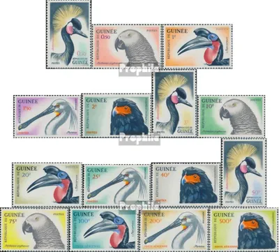 Productafbeelding van Postzegels van Guinee 1962 Vogels Compleet 149-163