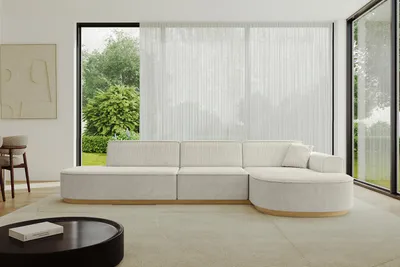 Produktbild von ALTDECOR Ecksofa in L-Form MARI-L2-v2 - 328x171x83 cm Cremeweiß - Corner Sofa Bett Eckcouch Couch Wohnlandschaft Cauchsofa