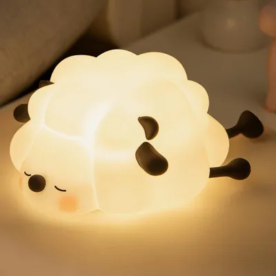Produktbild von Nachtlicht Kinder, Schafe Nachtlicht, Nachtlampe, Nachttischlampe, Babylicht, USB Aufladung und 30 Minuten Timing Funktion, mit Touch Schalter