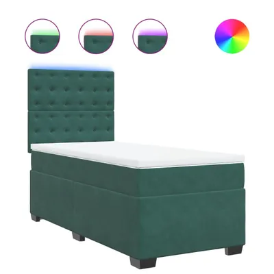 Produktbild von Boxspringbett mit Matratze Dunkelgrün 90x200 cm Samt