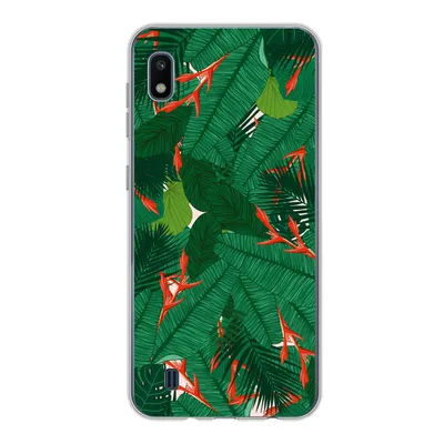 Produktbild von MuchoWow® Handyhülle Schutzhülle Hülle für Samsung Galaxy A10 Blumen - Blätter - Muster Silikon Softcase Handy Hülle - Schutzhülle