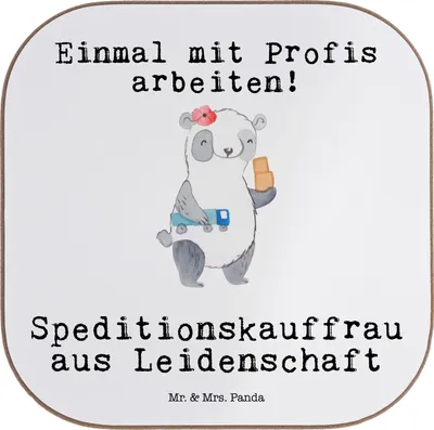Produktbild von Mr. & Mrs. Panda Untersetzer Glas Speditionskauffrau Leidenschaft - Weiß - Geschenk, gläseruntersetzer, für Gläser, Tassenuntersetzer, Getränkeuntersetzer, Coaster