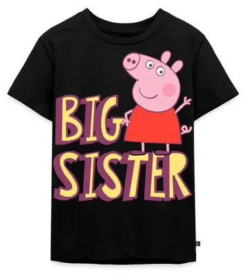Produktbild von Spreadshirt Peppa Wutz Ich Bin Eine Große Schwester Kinder Premium T-Shirt, 110/116 (4 Jahre), Schwarz
