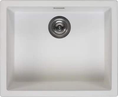 Produktbild von Reginox R30837 Regi Granit Spüle AMSTERDAM 50 Pure White ab 60 cm Schrankbreite / Auflagespüle / Unterbau / Einbauspüle