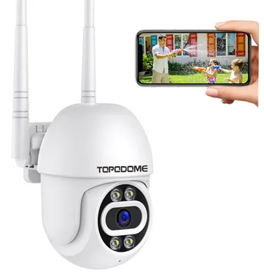 Imagen del producto de Cámara Wi-Fi para interiores y exteriores, cámara de vigilancia PTZ de 1080p con visión nocturna