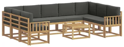 Produktbild von vidaXL Outdoor-Sofagarnitur 10 pcs Weiß und Anthrazit 59 x 59 x 37 cm