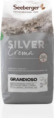 Produktbild von Seeberger Kaffee Silver Crema Grandioso 1kg Kaffeebohnen