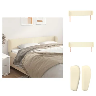Produktbild von vidaXL Kopfteil mit Ohren Creme 203x23x78/88 cm Kunstleder -  Kopf- & Fußenden