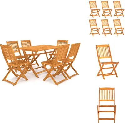 Produktbild von vidaXL 7-tlg. Garten-Essgruppe Klappbar Massivholz Akazie -  Gartenmöbel-Sets