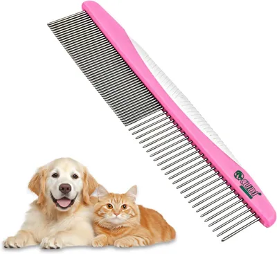 Produktbild von Flohkam für Hunde und Katzen, Antirutschgriff, multifunktional, rosa, für die Fellpflege