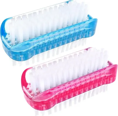 Produktbild von 2 Stück Nagelbürsten, Kunststof Handbürste, Nagelschrubber Reinigungsbürste Nagelbürste Handwaschbürste Handbürste Nagelbürste für Reinigung Nagel Reinigung Cleaning Under Nails (Red, Blue)