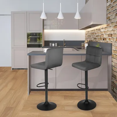 Obrázek produktu pro Barové židle - Kuchyňské židle - Stoličky - Sada barových židlí - Nastavitelná výška - Otočné o 360°