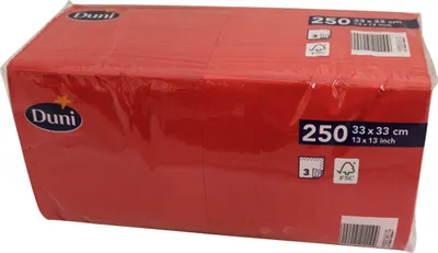 Produktbild von Duni Servietten rot 33x33cm 3lagig 250 Stück