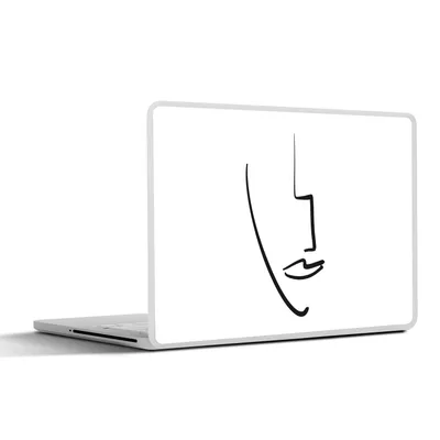 Produktbild von MuchoWow® Laptop Aufkleber Sticker Cover Gesicht - Frau - Abstrakt 40x30 cm - Laptop Dekoration - Selbstklebend