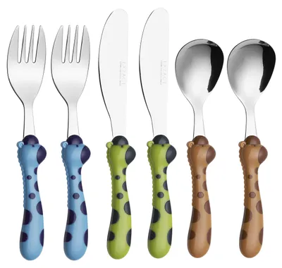 Kinderbesteck 6-teilig Edelstahl Giraffe ab 24 Monaten