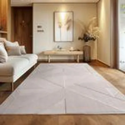 Produktbild von Skandinavischer Boho Teppich Wohnzimmer Einfarbig Beige und Creme Waschbarer Teppich, Größe: 200 x 290 cm, Farbe: Creme-3