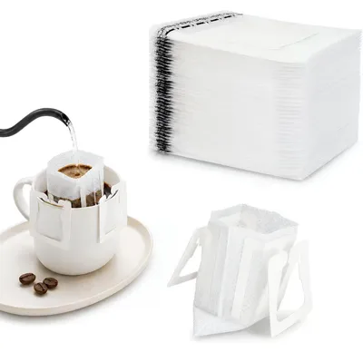 Produktbild von Drip Coffee Bag - 100 Stück Einweg-Kaffeefilter mit Einhängeohren - Pour Over Einzelportionen für Reisen Camping und Büro