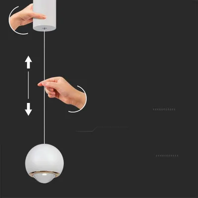 Zdjęcie produktu dla Lampa wisząca biała kula LED 3000K V-TAC VT-7508-10342