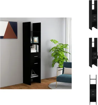 Obrázek produktu pro vidaXL Regál na knihy černý 40x35x180 cm Materiál na bázi dřeva - Regály a knihovny