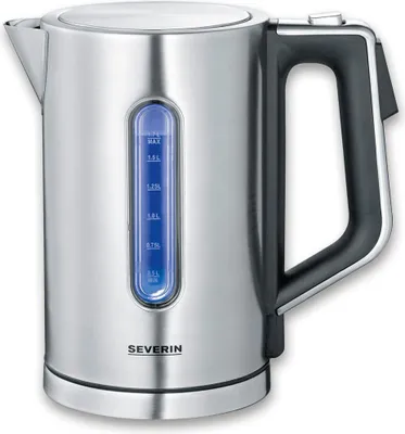 Produktbild von SEVERIN Digitaler Wasserkocher WK 3418  aus Edelstahl, gebürstetschwarzsilber Wasserkocher Wasserkocher Mit Temperatureinstellung Wasserkocher Edelstahl Wasserkocher Glas