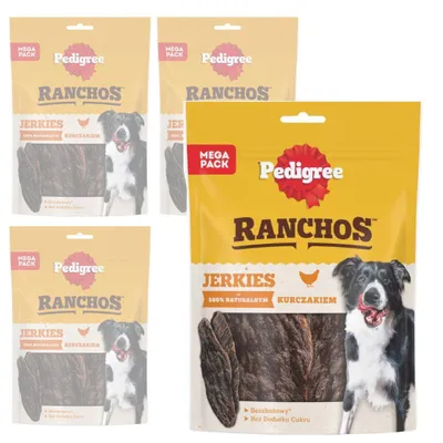 Zdjęcie produktu dla Pedigree Ranchos Jerkies z Kurczakiem 4x180g Naturalny Przysmak Dla Psa