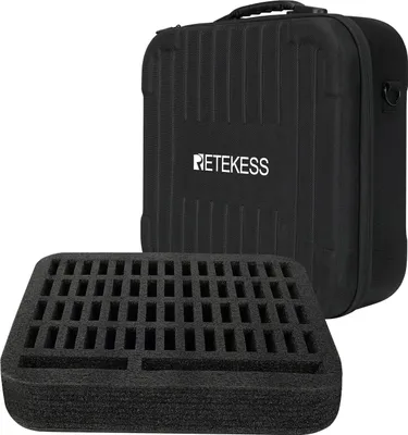 Immagine prodotto di Retekess TT018 Borsa di stoccaggio portatile a 60 slot, scatola di stoccaggio del sistema di guide turistiche con spugna interna TT110 e T130 T131 Tour Guide System