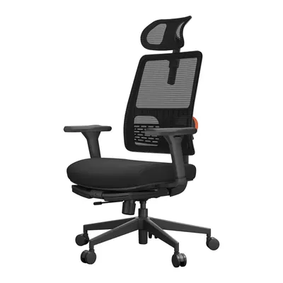 Image de Chaise ergonomique avec repose-pieds Chaise de bureau Tables de bureau et chaises pour la maison avec soutien lombaire automatique Accoudoirs 4D Profondeur et hauteur d'assise réglables 96°-136° inclinable