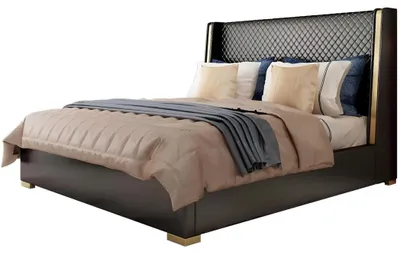 Produktbild von Bett Polster Design Luxus Doppel Hotel Betten Ehe Schlaf Zimmer Leder 180x200cm