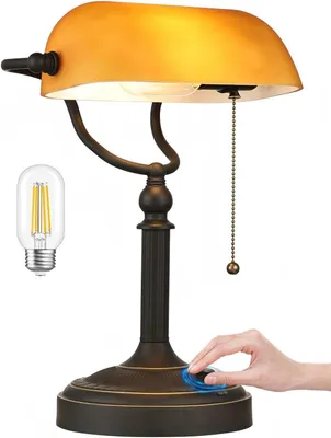 Zdjęcie produktu dla Lampa biurkowa - Lampa do biura i do nauki - Płynna regulacja jasności - 39 x 28 cm - Kolor bursztynowy